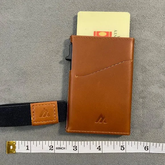 Minimalist Allansing Mens Leather Card Case Wallet - Picture 3 of 5